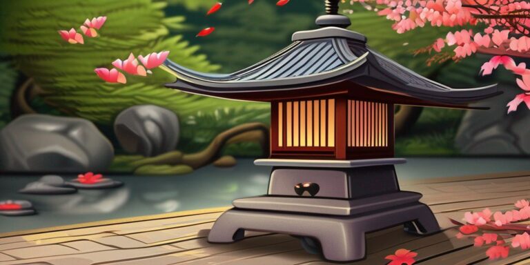 Lichtakzente im Garten: Japanische Steinlaterne für stimmungsvolle Abende